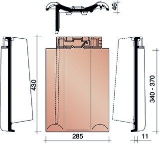 Tradiva - Linker gevelpan Duits model (2,7 per lm)