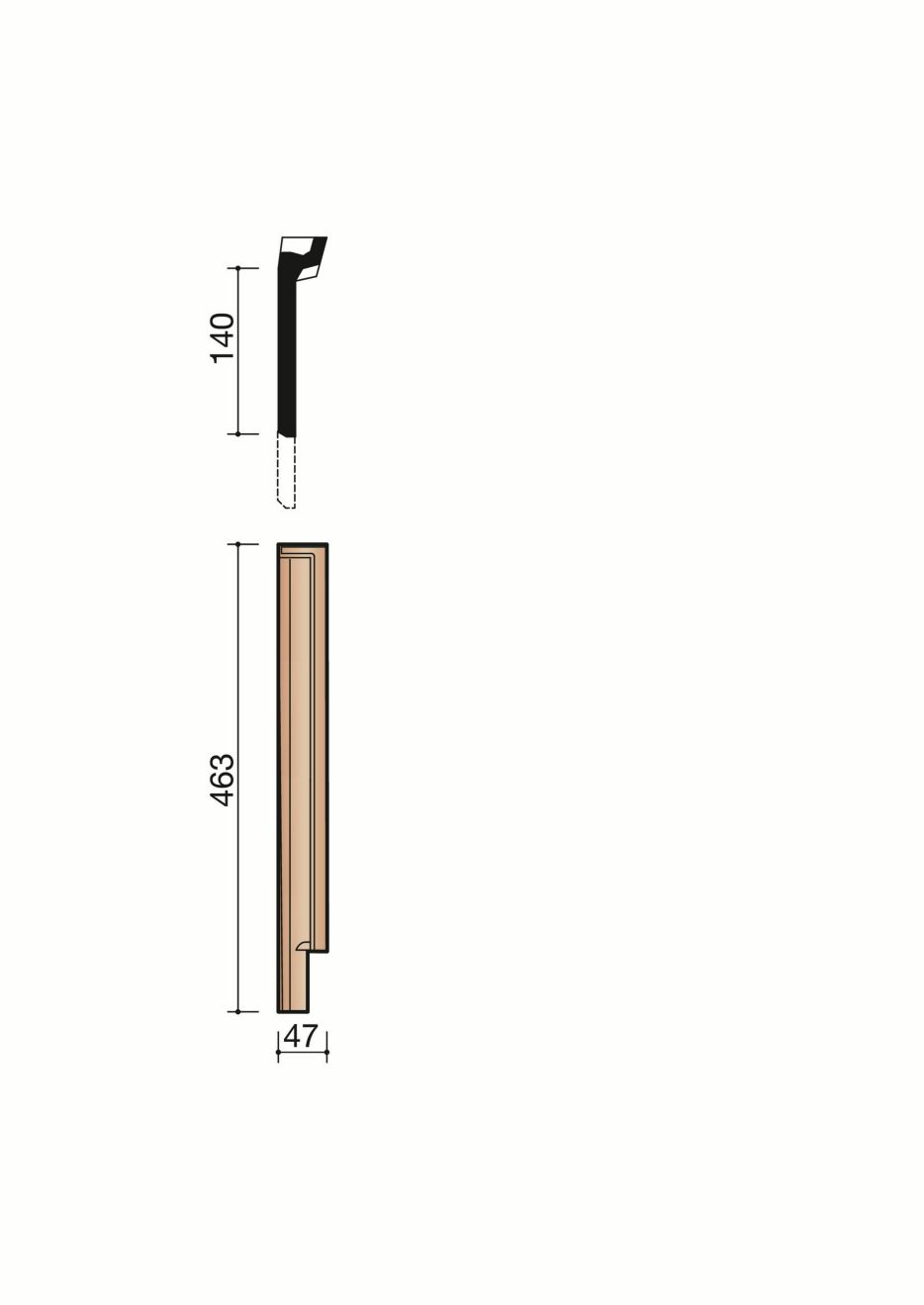 Rive individuelle verticale gauche Romane 1.2. BR127060.