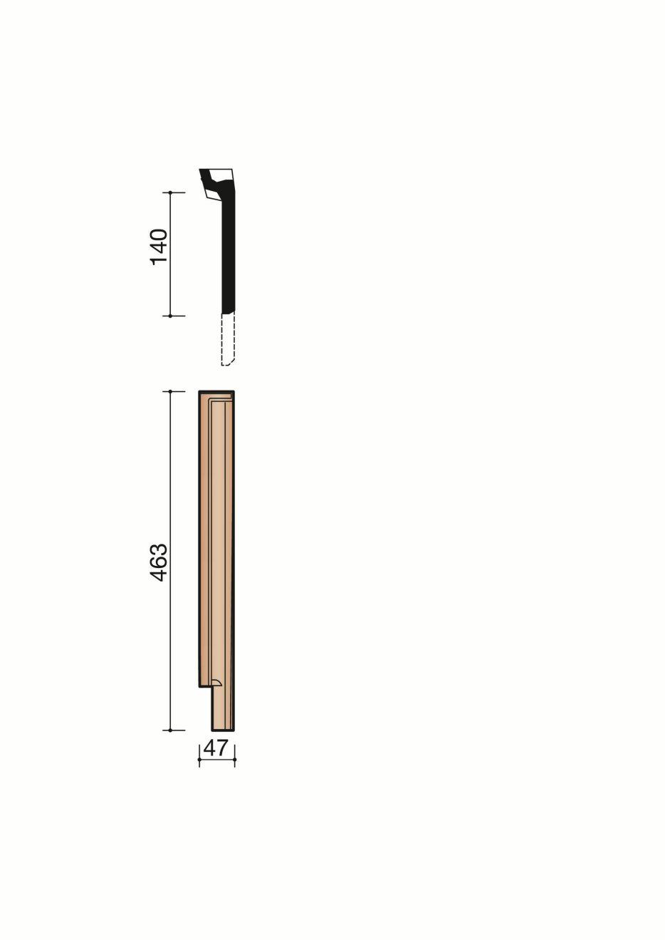 Rive individuelle verticale droite Romane 1.2. BR127070. 