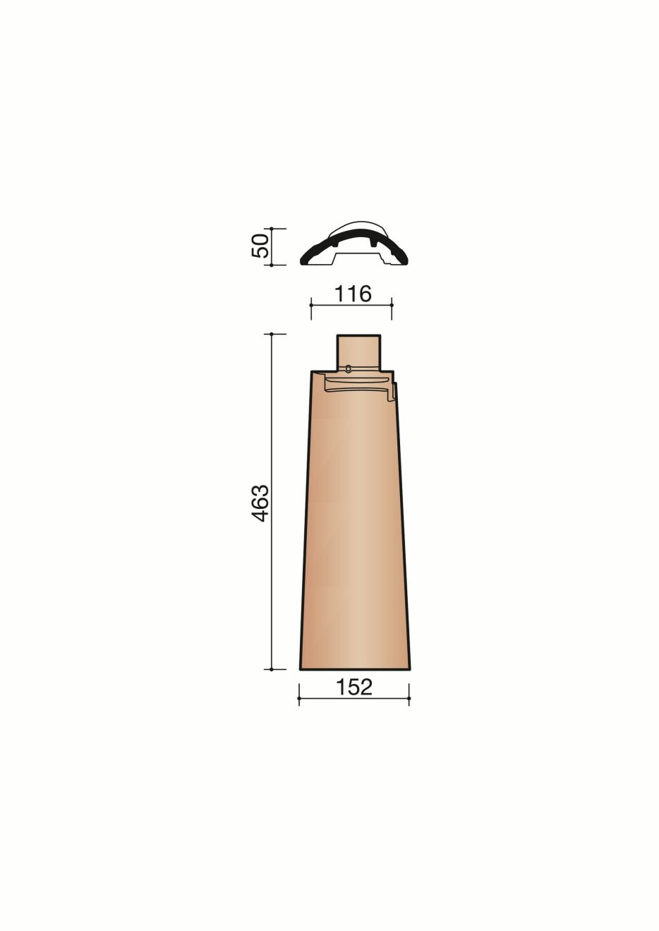 Demi-tuile Romane 1.2. BR128010. 