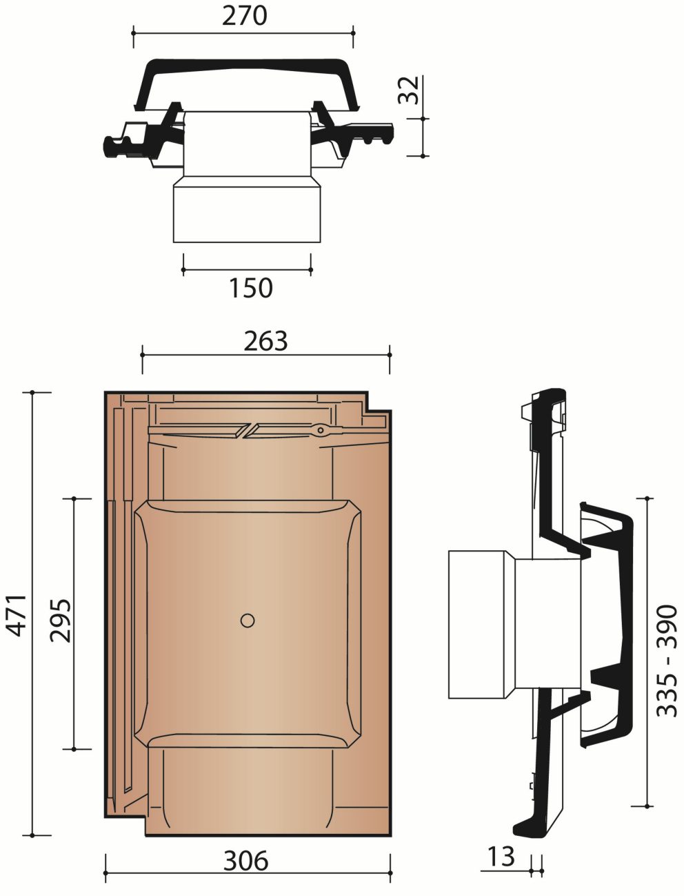 Jura Nova - Kit tuile à douille + mitron + module de connexion