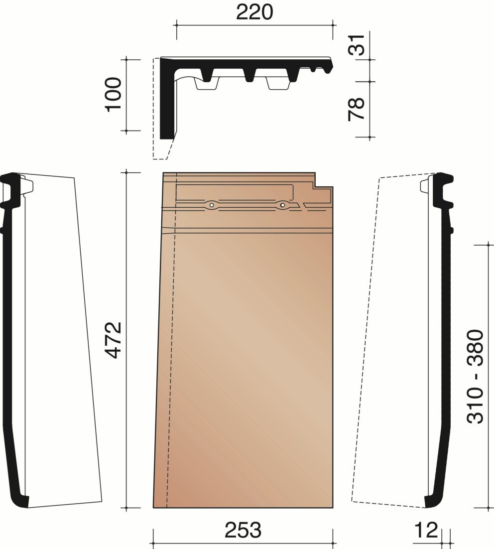 Actua 10 LT - Linker gevelpan (1,3 per lm)