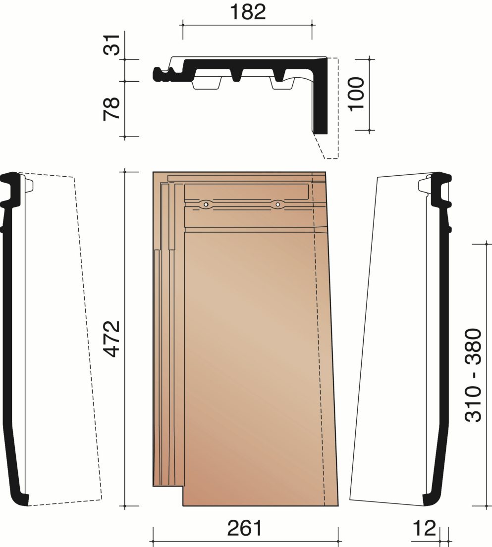 Actua 10 LT - Rechter gevelpan (1,3 per lm)