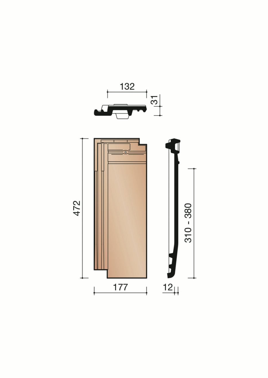 Demi-tuile Actua. MACT8010. 