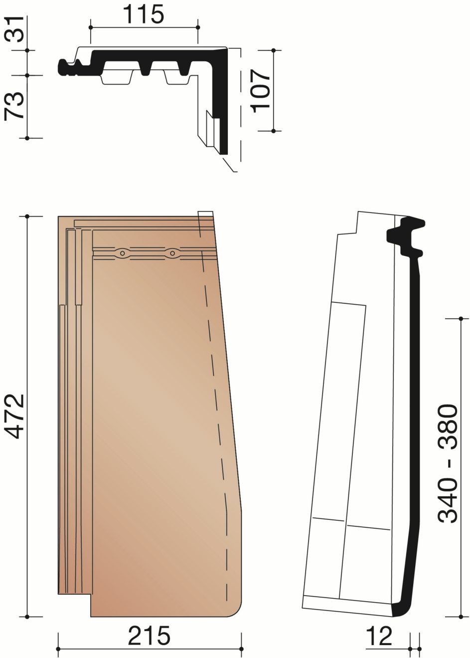 Actua 10 LT - Demi pièce d'angle (bardage) (1,3 par m.crt.)