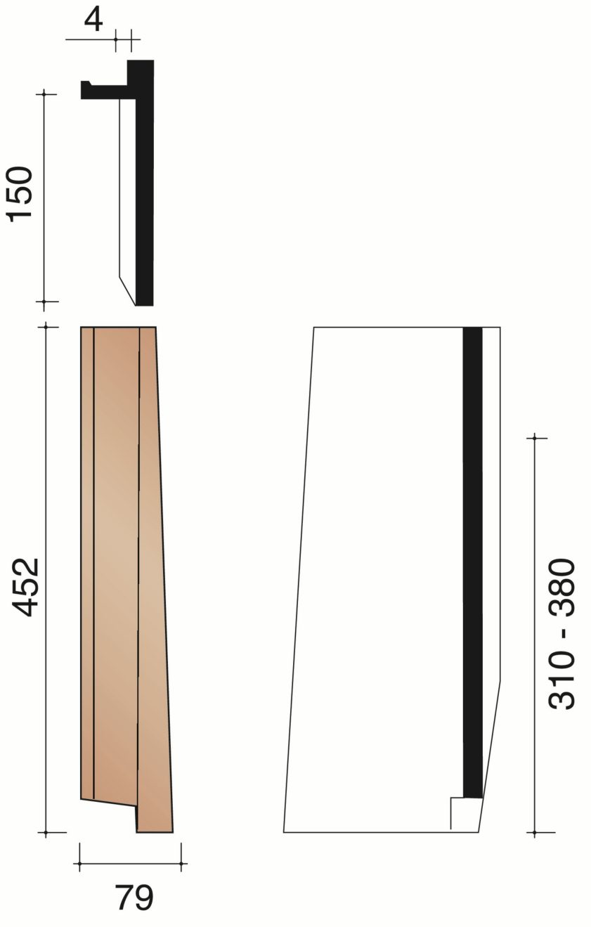 Actua 10 LT - Rechter gevelplaat (2,6 per lm)