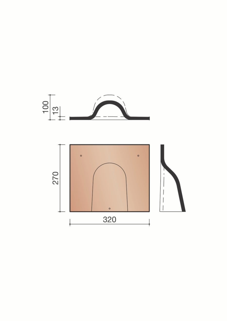 Tegelpan Aléonard - Ventilatiepan zonder rooster - 111 cm²
