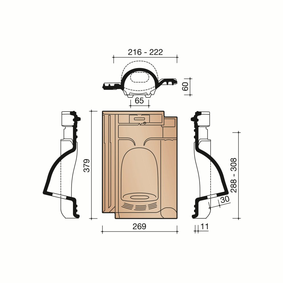 Technical drawing VHV Vario common swift rooftile