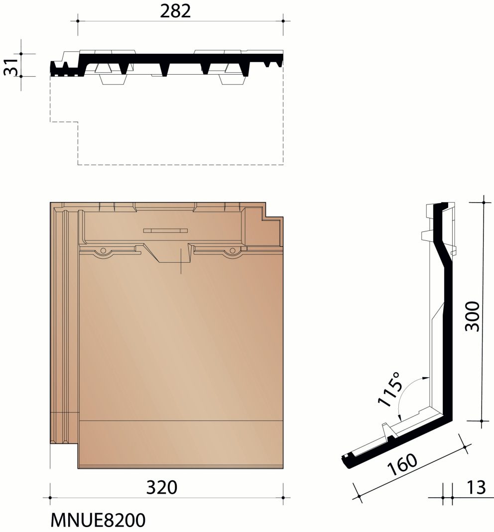 Nueva - Tuile membron sur mesure (3,55 par m.crt.) (collée)