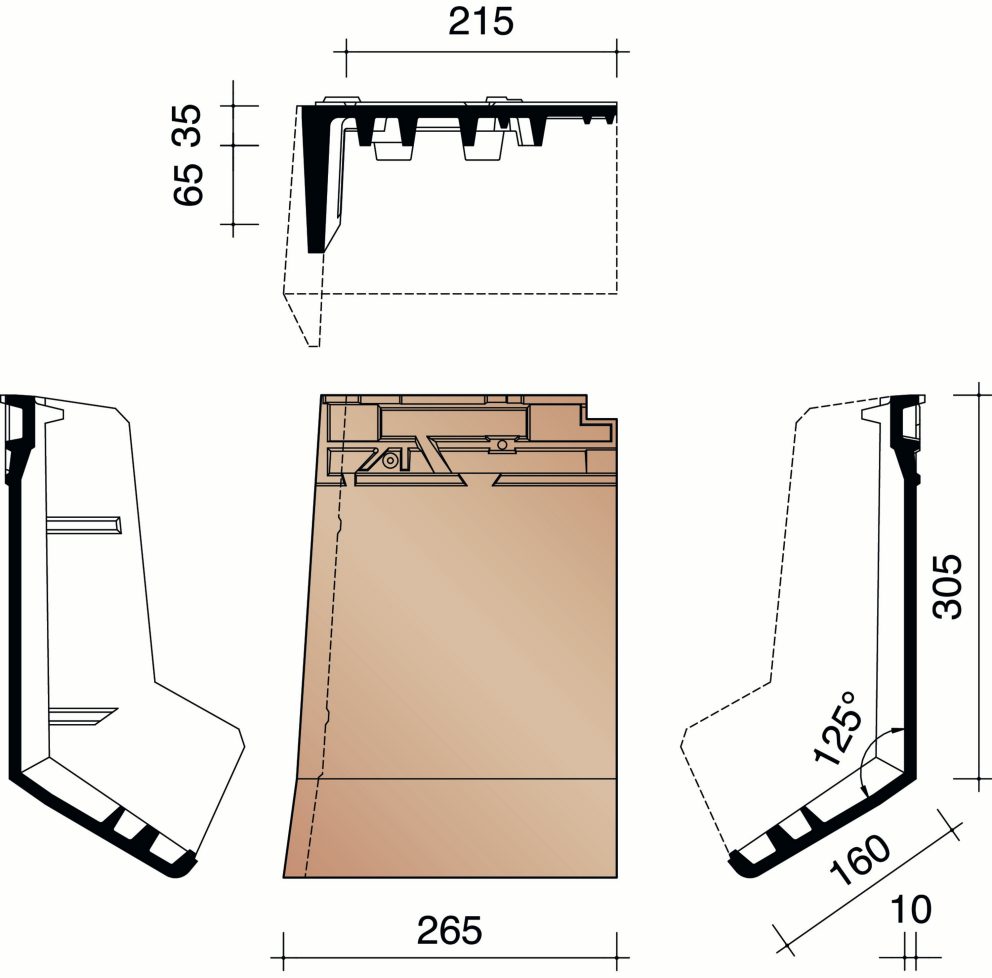 Actua 10 LG - Tuile membron de rive gauche sur mesure (collée)