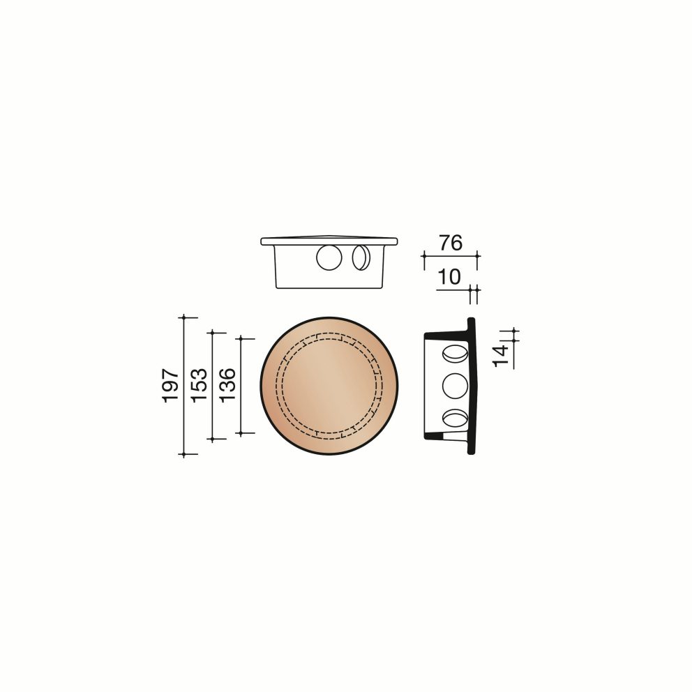 Technical drawing of the Hulpstukken kapje tbv dakdoorvoer