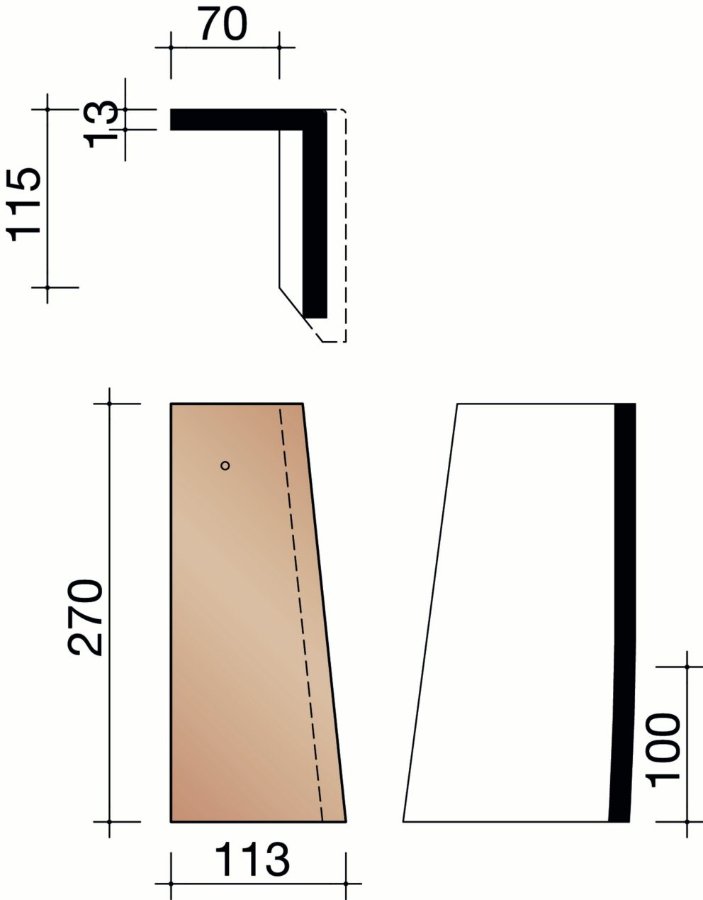 Tegelpan Aléonard 7090 - Rechter gevelpan (5 per lm)