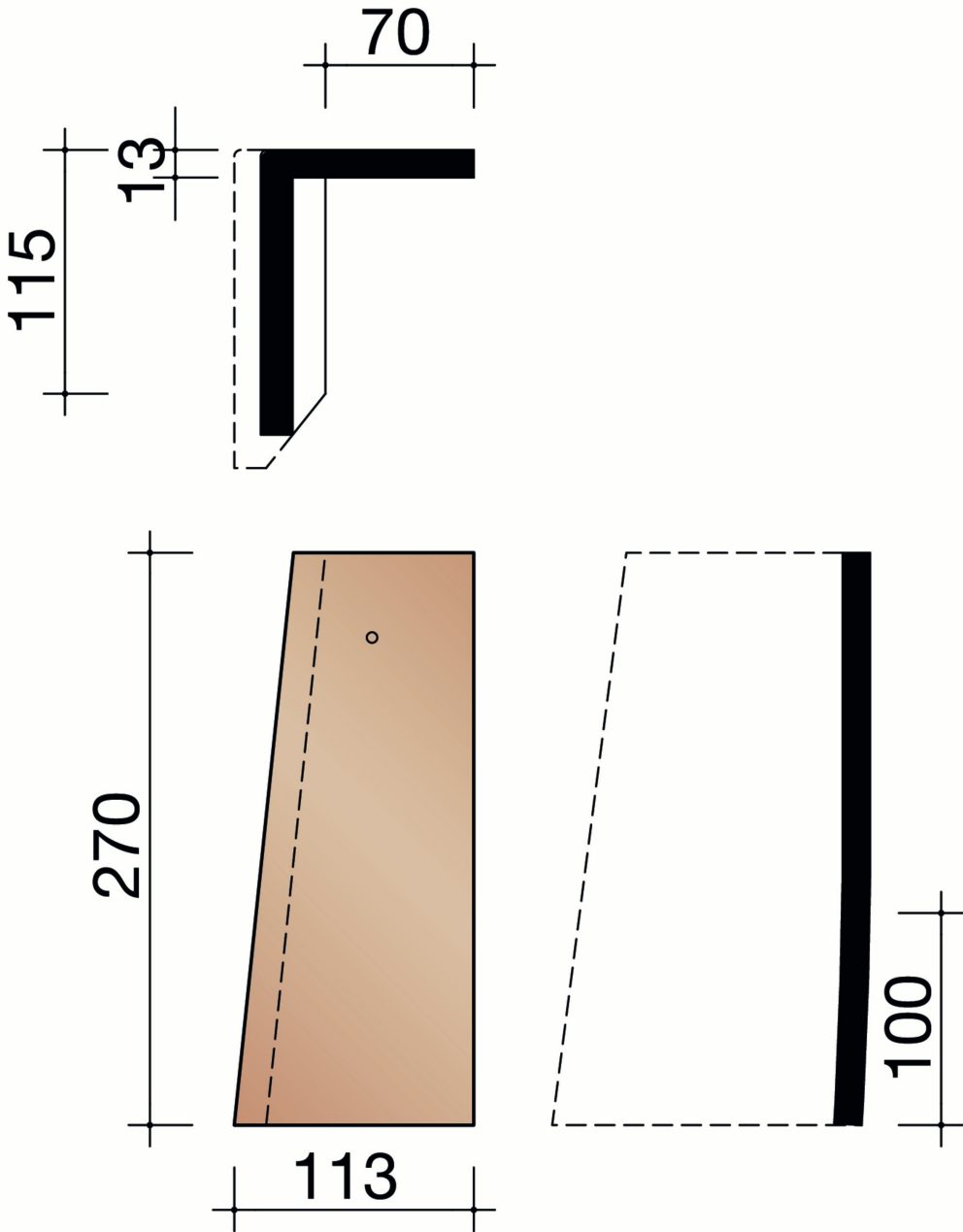 Tegelpan Aléonard - Linker gevelpan (5 per lm)