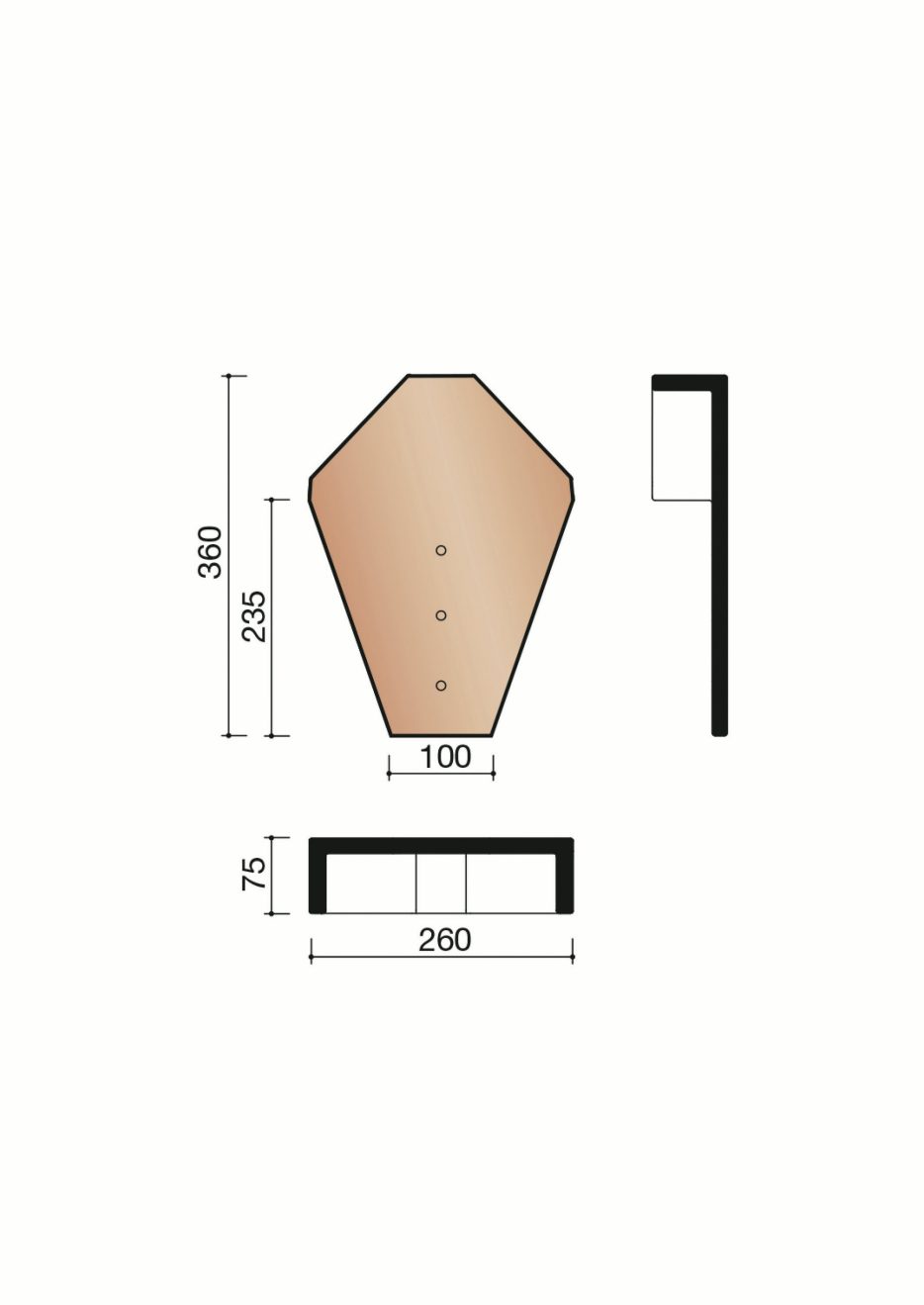 Fronton faîtière ventilé angulaire. M0002840. 