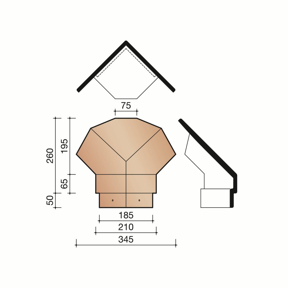 Technical drawing of the Leipan 301 verbindingsstuk 45
