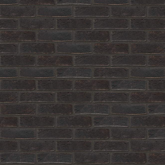 Packshot of a panel with Basia Nero Zwart Mangaan facing bricks