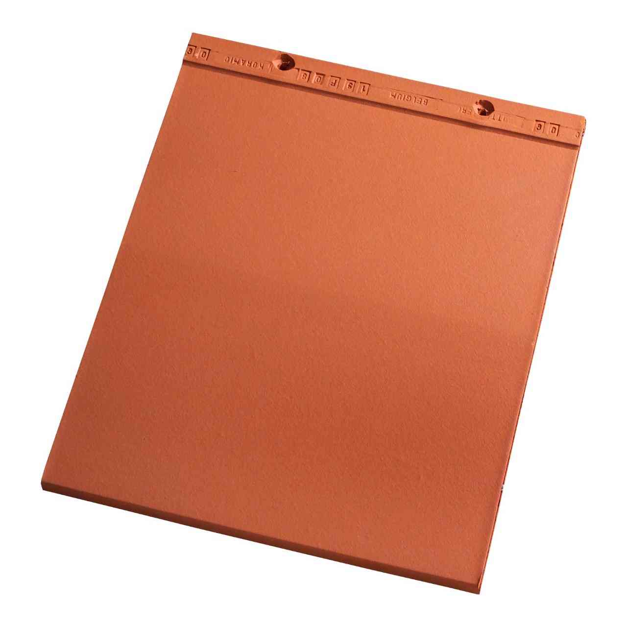 Single product shot of a Tegelpan Plato Natuurrood roof tile