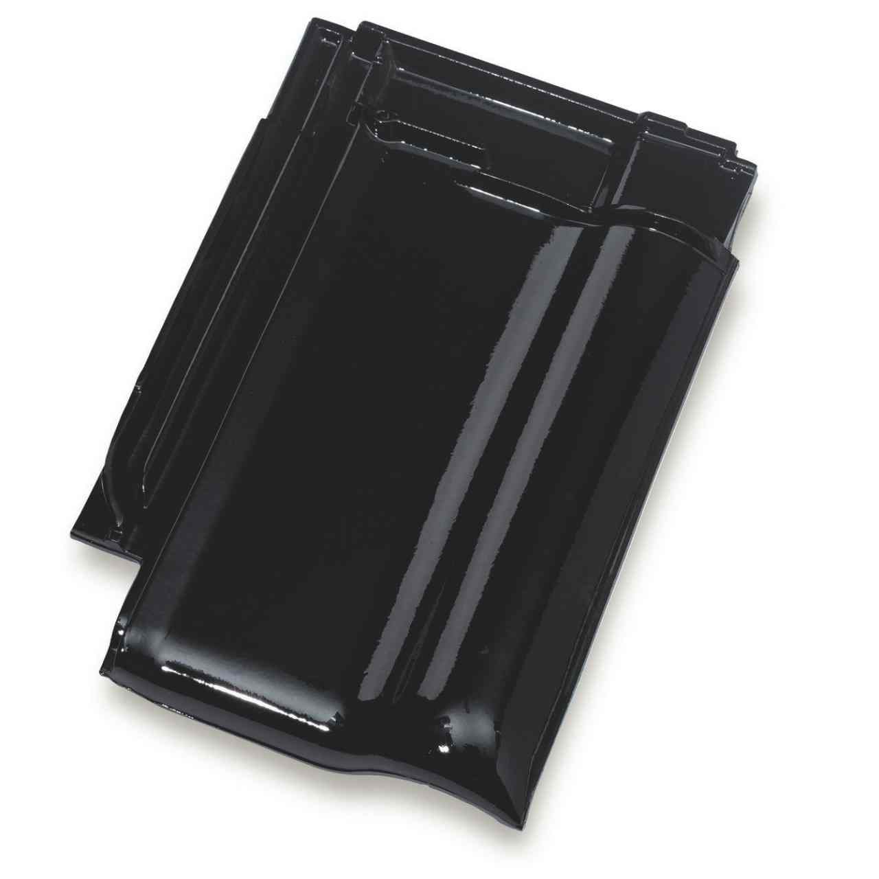 Single product shot of a Alegra 10 TE Zwart Geglazuurd roof tile