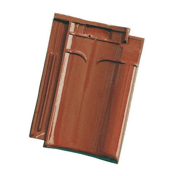 Single product shot of a VHV Lichtbruin Geglazuurd roof tile