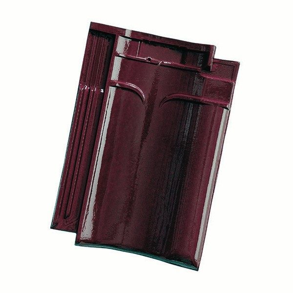 Single product shot of a VHV Wijnrood geglazuurd roof tile