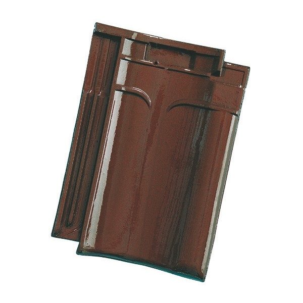 Single product shot of a VHV Bruin Geglazuurd roof tile