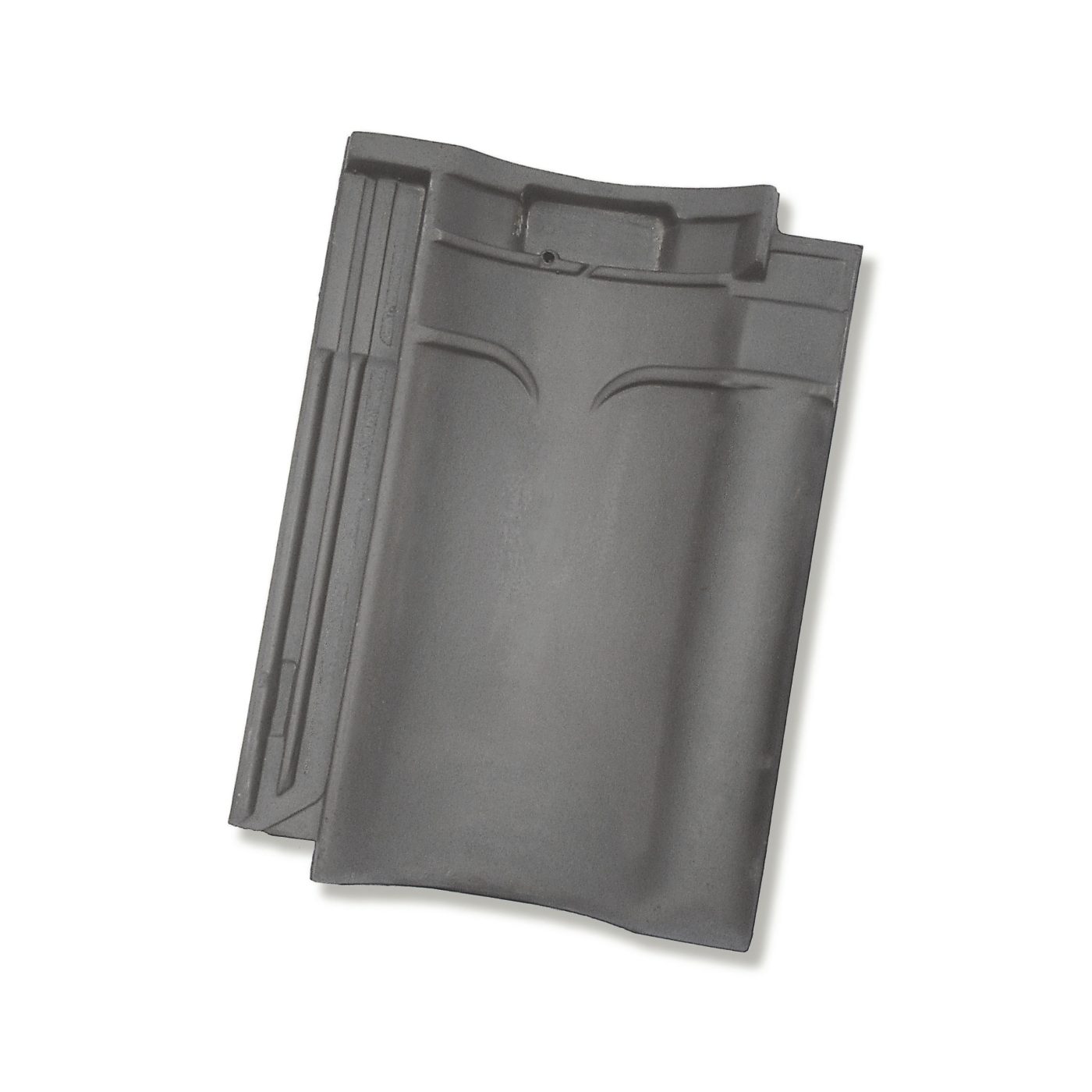 Single product shot of a VHV Blauw Gesmoord roof tile