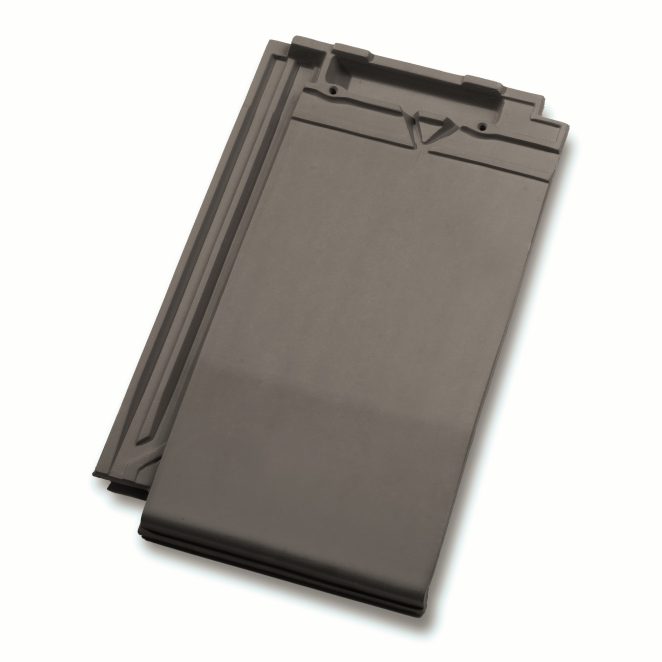 Single product shot of a Datura Antraciet Mat roof tile
