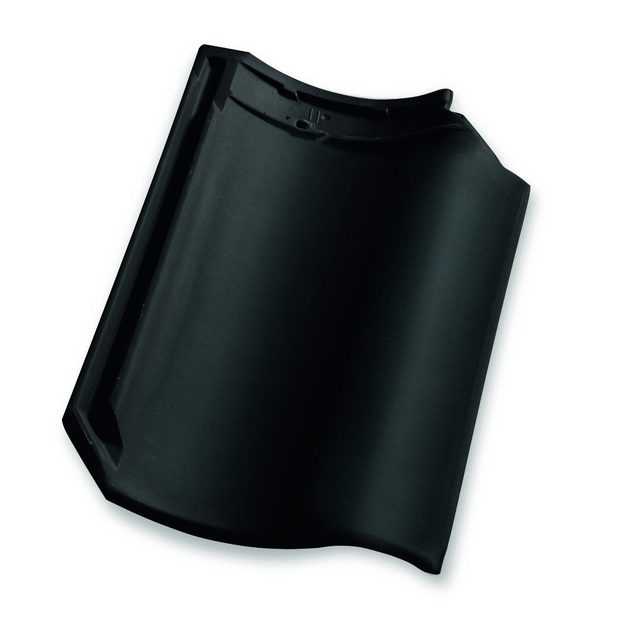 Single product shot of a OVH Klassiek Zwart Satinet roof tile