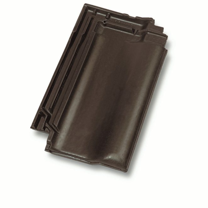 Single product shot of a Panne Bruin roof tile