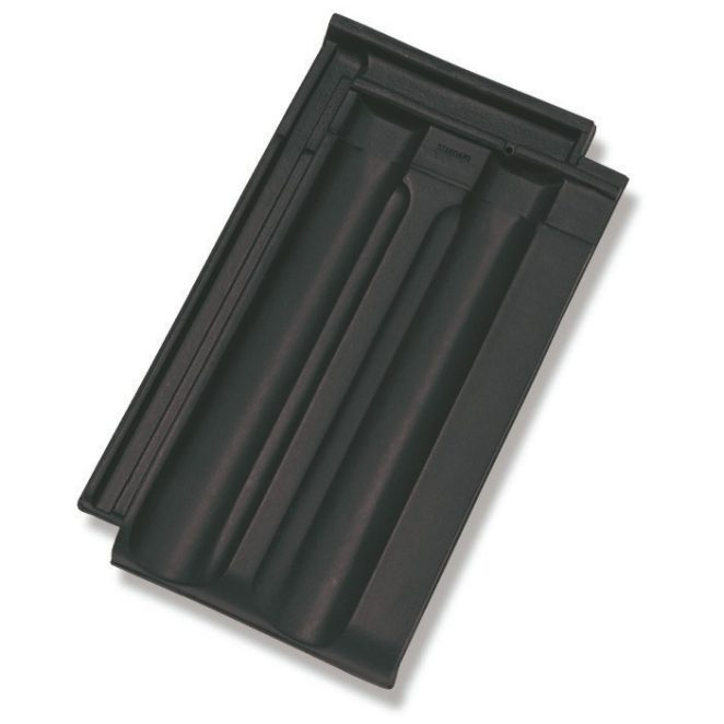 Single product shot of a Standard Antraciet Mat roof tile