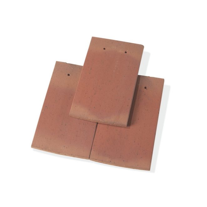 Single product shot of a Tegelpan Aleonard Pontigny Rouge Flamme roof tile
