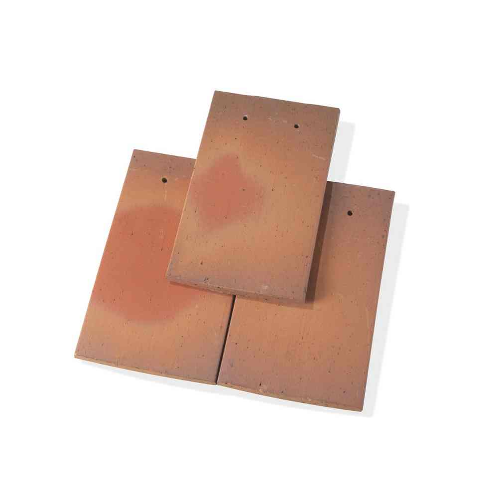 Single product shot of a Tegelpan Aleonard Pontigny Ocre Rose roof tile
