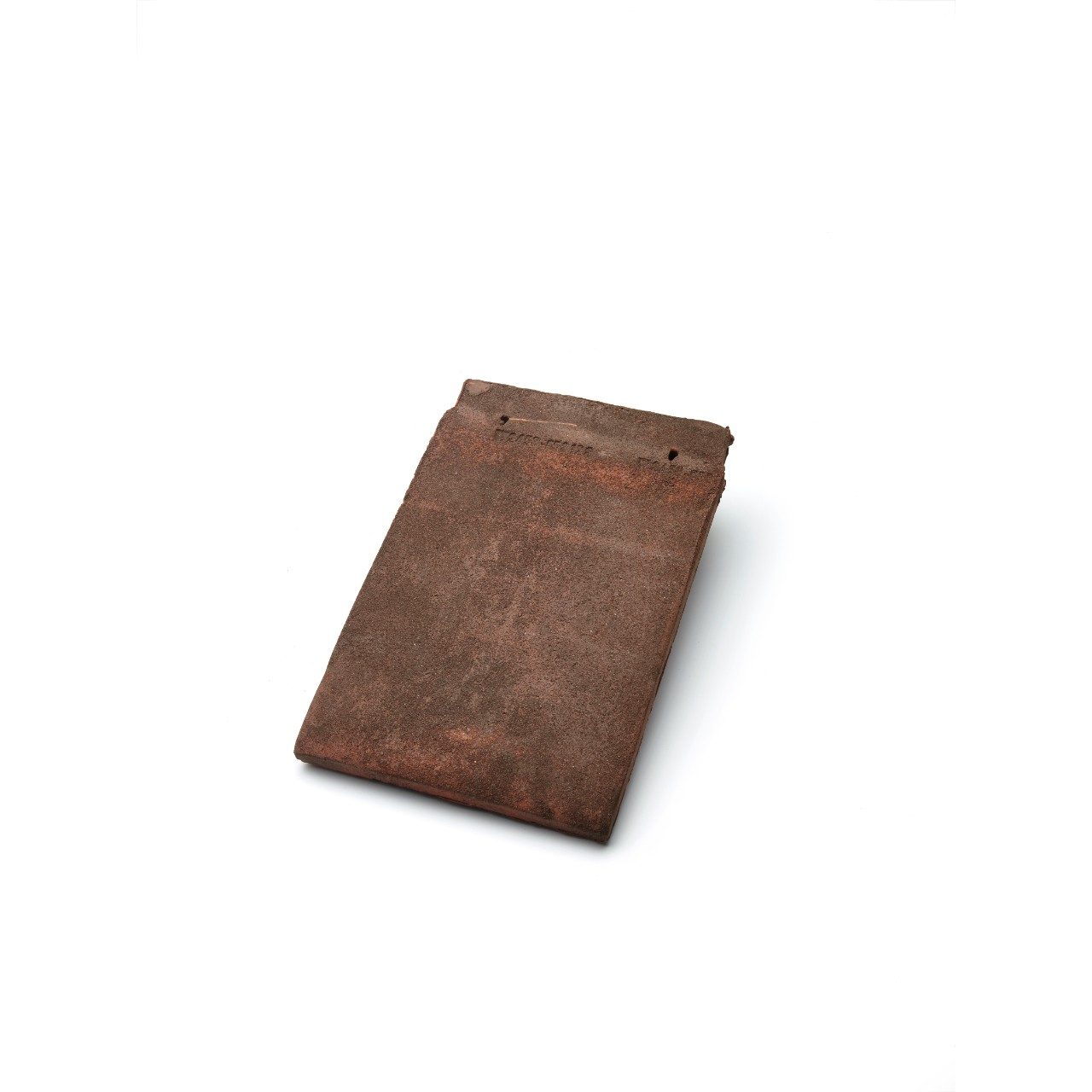 Single product shot of a Tegelpan Keymer Goxhill Dark Chestnut roof tile