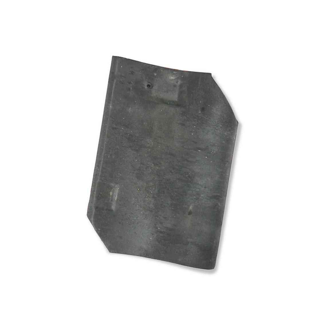 Single product shot of a Oude Pottelbergse Pan 451 Vieilli Blauw Gesmoord roof tile